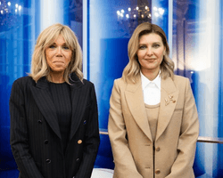 Олена Зеленська в бежевому ансамблі прибула у Францію (фото)