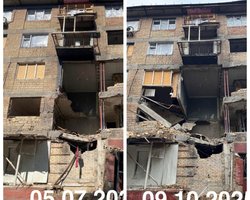 Мешканці пошкодженого ЗС РФ будинку в Києві пережили ще одну страшну ніч три місяці потому