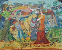 В Киеве покажут картины на шелке, выполненные в одно касание