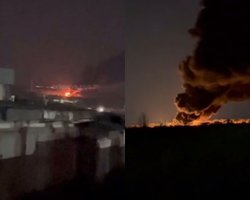 В окупованому Луганську пролунали вибухи: дрони атакували місцеву нафтобазу (відео)