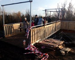 Возле Станицы Луганской завершили постройку временного обходного моста,  – штаб ООС