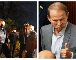 "Мы - соседи": группа мужчин в черном помешала эвакуировать машину Медведчука, - СМИ (видео)