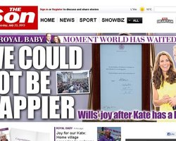 Британская The Sun по случаю рождения наследника единоразово вышла как The Son