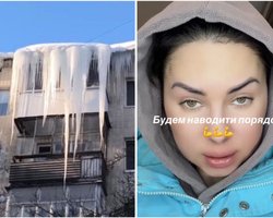 "У меня катастрофическая ситуация": в Тернополе из-за огромной сосульки разгорелся скандал (видео)