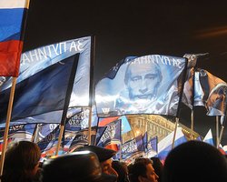 В Украине россияне голосовали за Путина