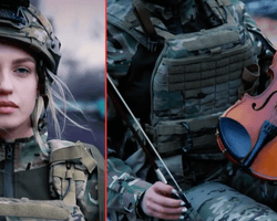 "Кожна нота — це спогад": військова зіграла на скрипці на руїнах поблизу Покровська (відео)