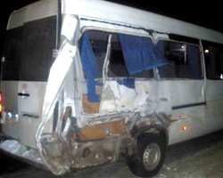 В Запорожской области автобус врезался в грузовик