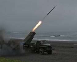 Для борьбы с дронами: редкий комплекс РСЗО охраняет береговую линию в Севастополе (фото)