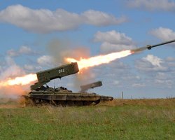 Бойцы Нацгвардии сожгли российский "Солнцепек" за 8 млн долларов (видео)