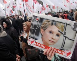 В поддержку Тимошенко под Апелляционным судом митингуют Винни-Пух и Панда кунг-фу