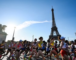 Посетителей Эйфелевой башни эвакуировали из-за полуголого мужчины (фото, видео)