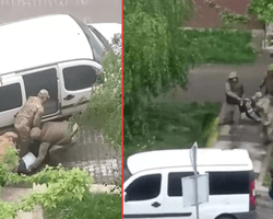 Мобилизация 2025: во Львове мужчину без одного кроссовка тащили в бус по асфальту (видео)