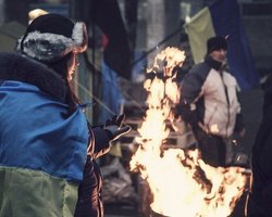 Вход на станцию метро Крещатик забаррикадировали