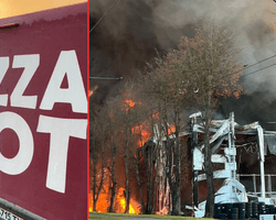 Пожежа у Львові після масованої атаки: згоріла фабрика нової мережі піцерій (відео)