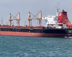 В украинский порт "Черноморск" зашло второе судно для погрузки экспортного зерна (видео)