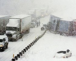 Европу засыпало снегом 
