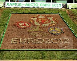 В Харькове появилась клумба с логотипом Евро-2012