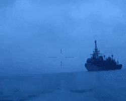 Морской дрон попал в корабль РФ "Иван Хурс": журналист опубликовал момент удара (видео)