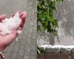 На Днепр обрушилась непогода: идет град, а ветер валит деревья — где еще прогнозируют опасность (видео)