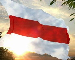 В Киеве на дроне подняли национальный символ белорусов – бело-красно-белый флаг