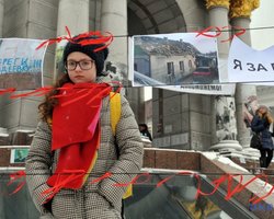 На Майдане Незалежности в Киеве прошла акция в поддержку Авдеевки