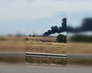Вперше після паузи: після атаки БпЛА загорілась газова підстанція "Газпрому" (відео)