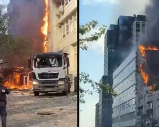 Удар по медцентру "Добробут" в Киеве: на месте попадания разразился сильный пожар, — СМИ (видео)