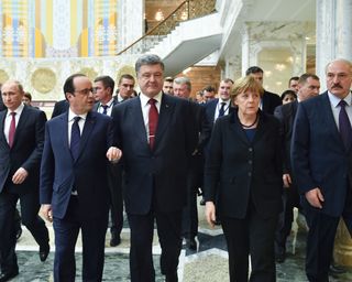 Пресс-конференция "нормандской четверки" по итогам встречи в Минске