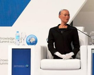 После вопроса о коррупции в Украине робот София зависла