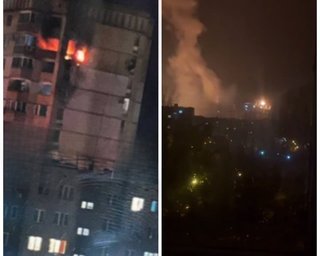 Российский Волгоград под массированной атакой дронов: ПВО "отработала" по жилому дому (фото, видео)