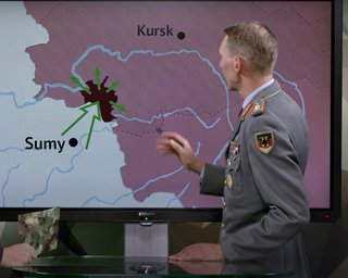 "Это окно возможностей": немецкий генерал показал направления наступления на Курскую область (видео)