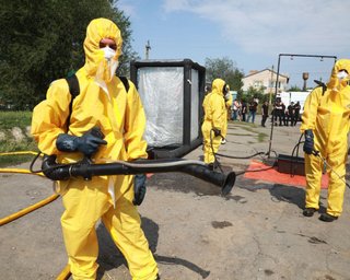 У Запоріжжі рятувальники відпрацювали план дій під час аварії на ЗАЕС (фото)