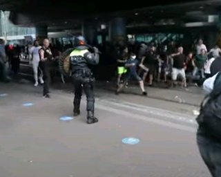 Полиция Гааги водометами разогнала протестующих против карантина