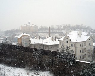 Чехию покрыло снегом