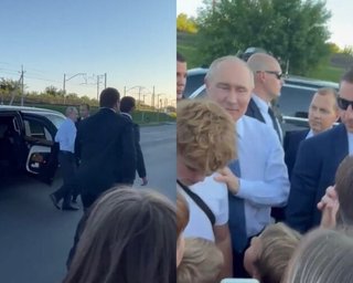 Щасливі діти, які радіють біля зачиненої АЗС: у Новосибірську влаштували дивну зустріч Путіну (відео)