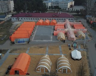 У Хмельницькій області розгорнули мобільний госпіталь для хворих COVID-19 (фото, відео)