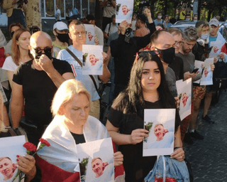 Под посольством Беларуси в Киеве прошла акция в память убитого активиста Шишова (видео)