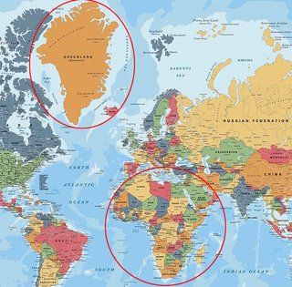 Гренландия выглядит такой же большой, как Африка — но это обман: каковы на самом деле ее размеры