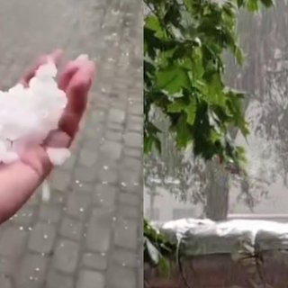 На Днепр обрушилась непогода: идет град, а ветер валит деревья — где еще прогнозируют опасность (видео)