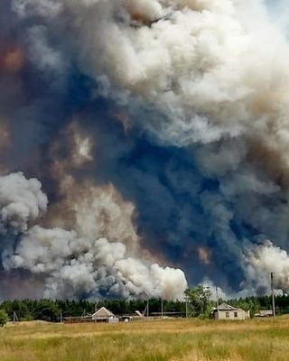 Пожар в Луганской области