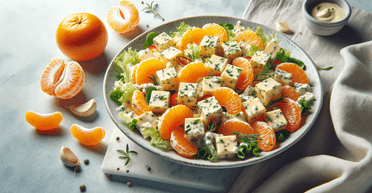 Всего 4 ингредиента и 5 минут на готовку: пикантный салат с мандаринами и сыром