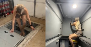 Режим виживання: жінка показала маленький бункер "Судного дня" під будинком (відео)