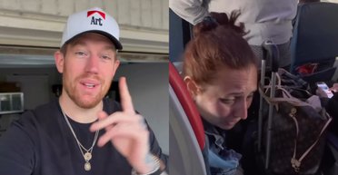 "Не встиг усвідомити": пасажирка літака здивувала блогера несподіваним вчинком (відео)