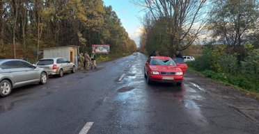 Відкинуло на лобове скло та дах автівки: водій Audi збив прикордонника на блокпосту (фото)