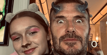 Чорт та бурундучок: Девід Бекхем показав геловінські образи з донькою (фото)