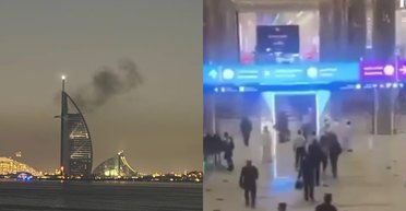 Иран массированно атакует Дубай: "Шахеды" попали по аэропорту и известному отелю, вспыхнул пожар (фото, видео)