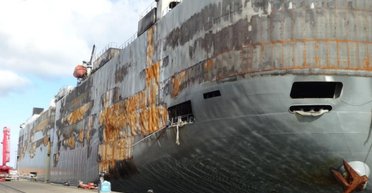 Катастрофа Freemantle Highway: как сейчас выглядит сгоревшее судно с автомобилями (фото)