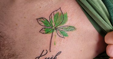 Листья каштана и "паляниця". В Украине бум на патриотические тату