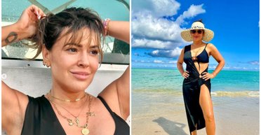 50-річна Алісса Мілано без грама косметики попозувала на пляжі в чорному купальнику