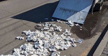 Люди не приховували посмішку: внаслідок ДТП на дорогу висипався незвичайний вантаж (фото)